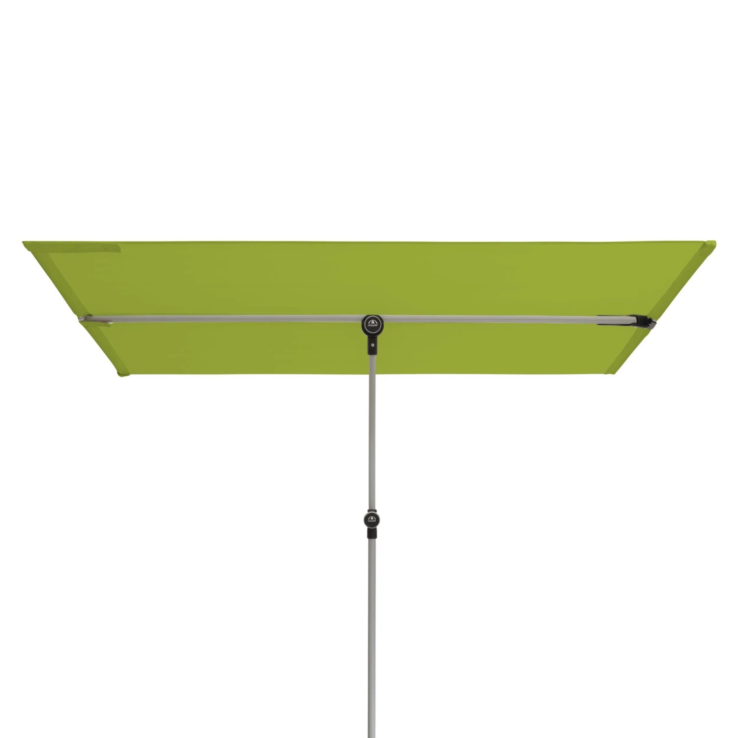 Grüner Doppler Balkonschirm, 127x177 cm, mit Handöffner. Ideal für kleine Balkone.