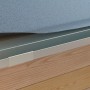 Alufarbener Verbinder für SDF Kastenrinne, zur Verbindung von zwei Dachrinnen.