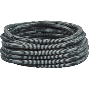 Graues, flexibles Panzer-Isolierrohr EN 20, 10 m lang, für Kabelverlegung.