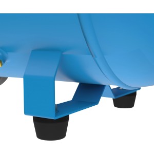 Detailaufnahme: Blauer Güde Kompressor 405/10/50 mit Gummifüßen für sicheren Stand.
