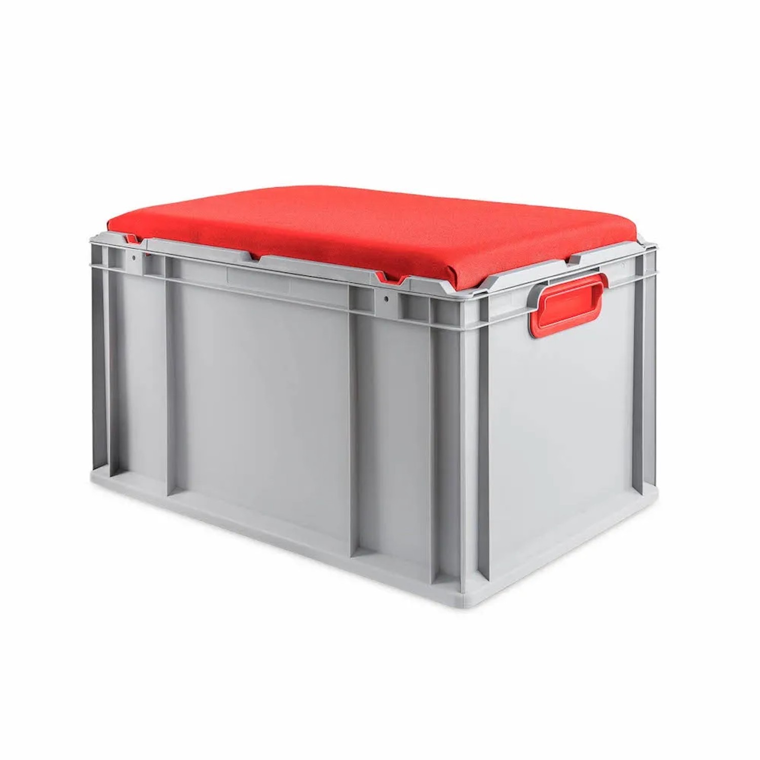 Eurobox NextGen Seat Box Rot HxBxT 36,5 x 40 x 60 cm 65 Liter Griffe Geschlossen Eurobehälter Sitzbox Transportbox