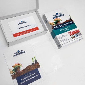 Ivario Bodentest 2-in-1 Komplett mit Testmaterialien und Anleitung zur Bodenanalyse.