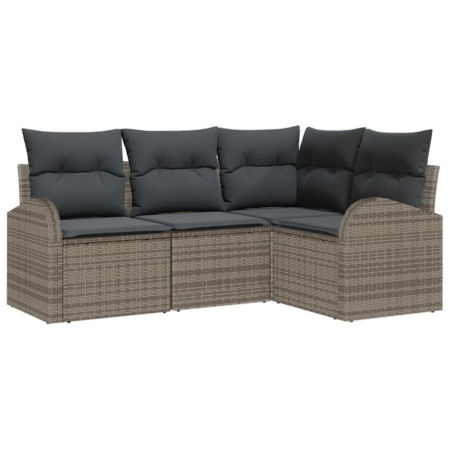vidaXL Garten-Sofa-Set mit Kissen 4-Tlg Grau Poly Rattan 3346019 günstig online kaufen