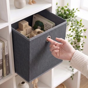 Sekey Aufbewahrungsbox 6er Set Anthrazit Stoffboxen Faltboxen aus Vliesstoff mit Griff Faltbare Organizer für Schrank und Regal
