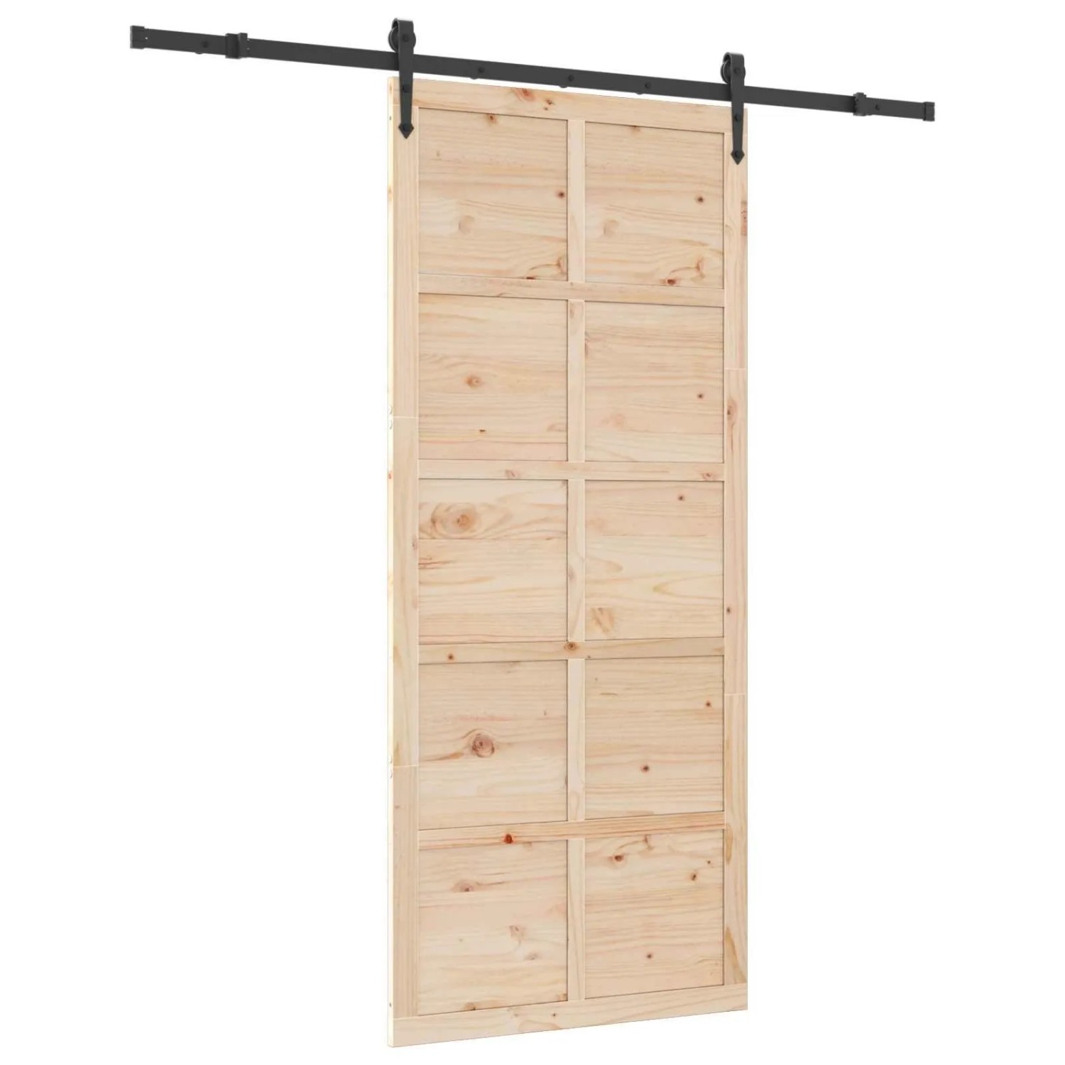 vidaXL Schiebetür Natur 90 x 208 cm Massives Kiefernholz 3445659