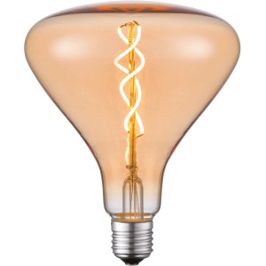 Just Light. E27 LED-Leuchtmittel, 4W, goldfarben, mit Filament im Vintage-Look.