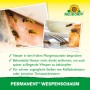 Wespen an Nest und Speisen, Neudorff Permanent Wespenschaum zur Wespenbekämpfung.