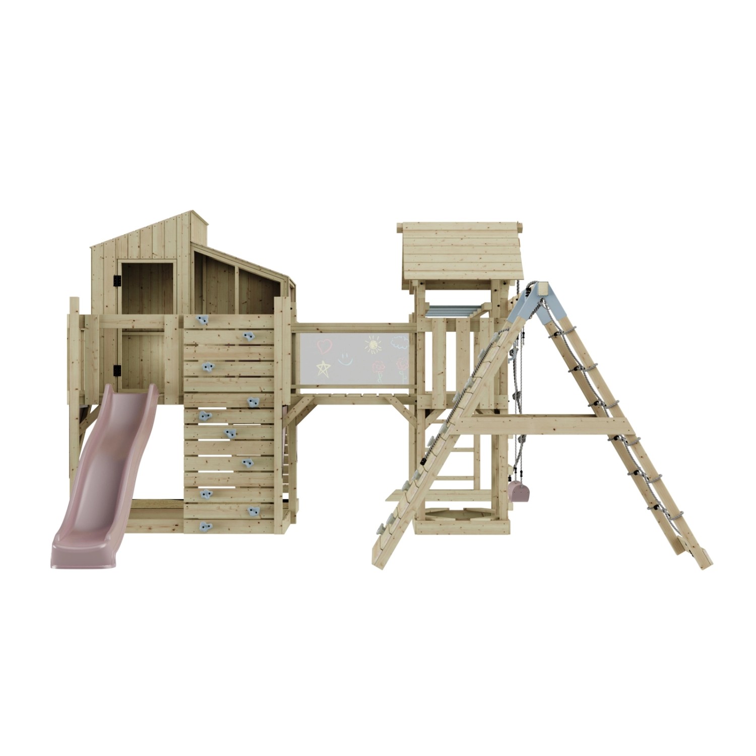 OutdoorToys Spielturm Liv mit Kinderschaukel Altrosa günstig online kaufen