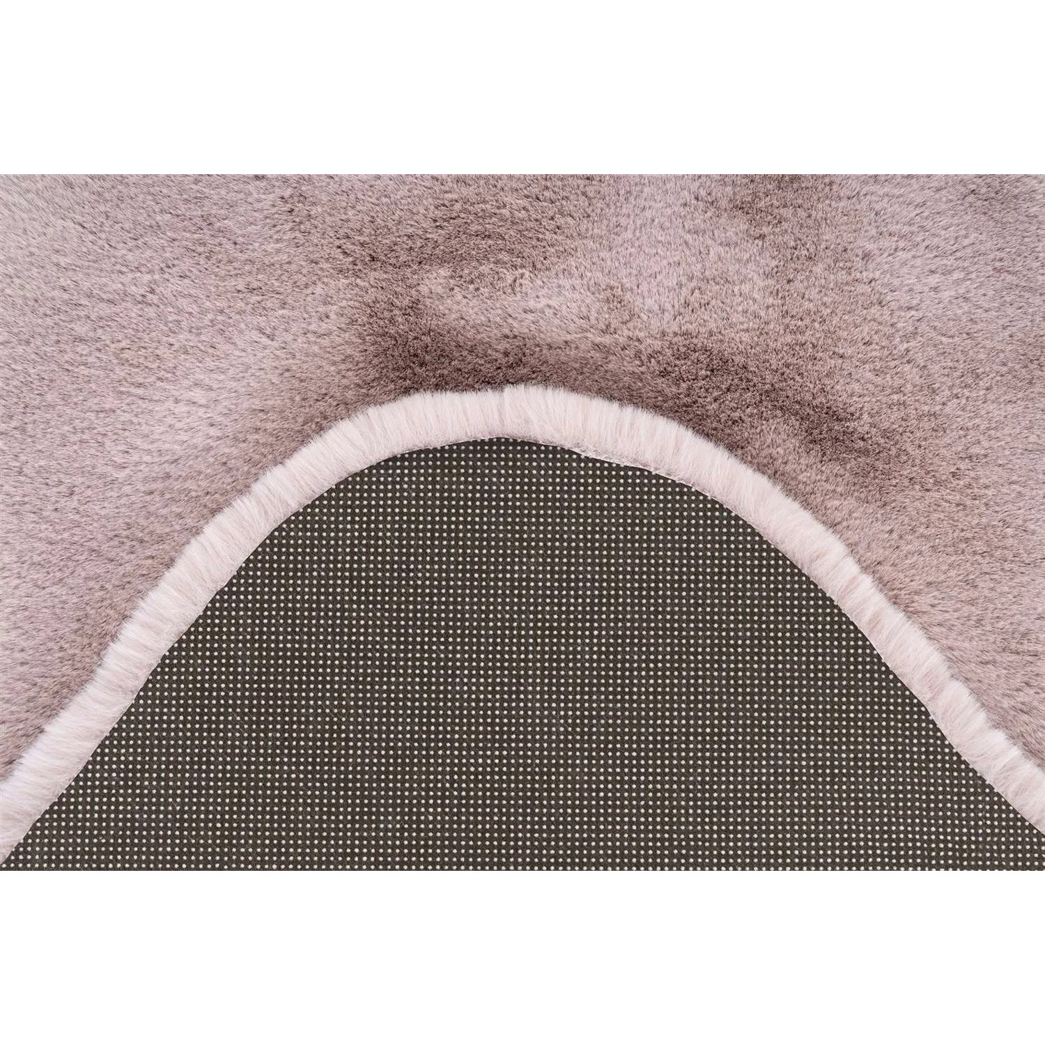 Detailansicht: Rosa MeGusta Shaggy Teppich (60x90 cm) mit Hochflor und rutschfester Rückseite.
