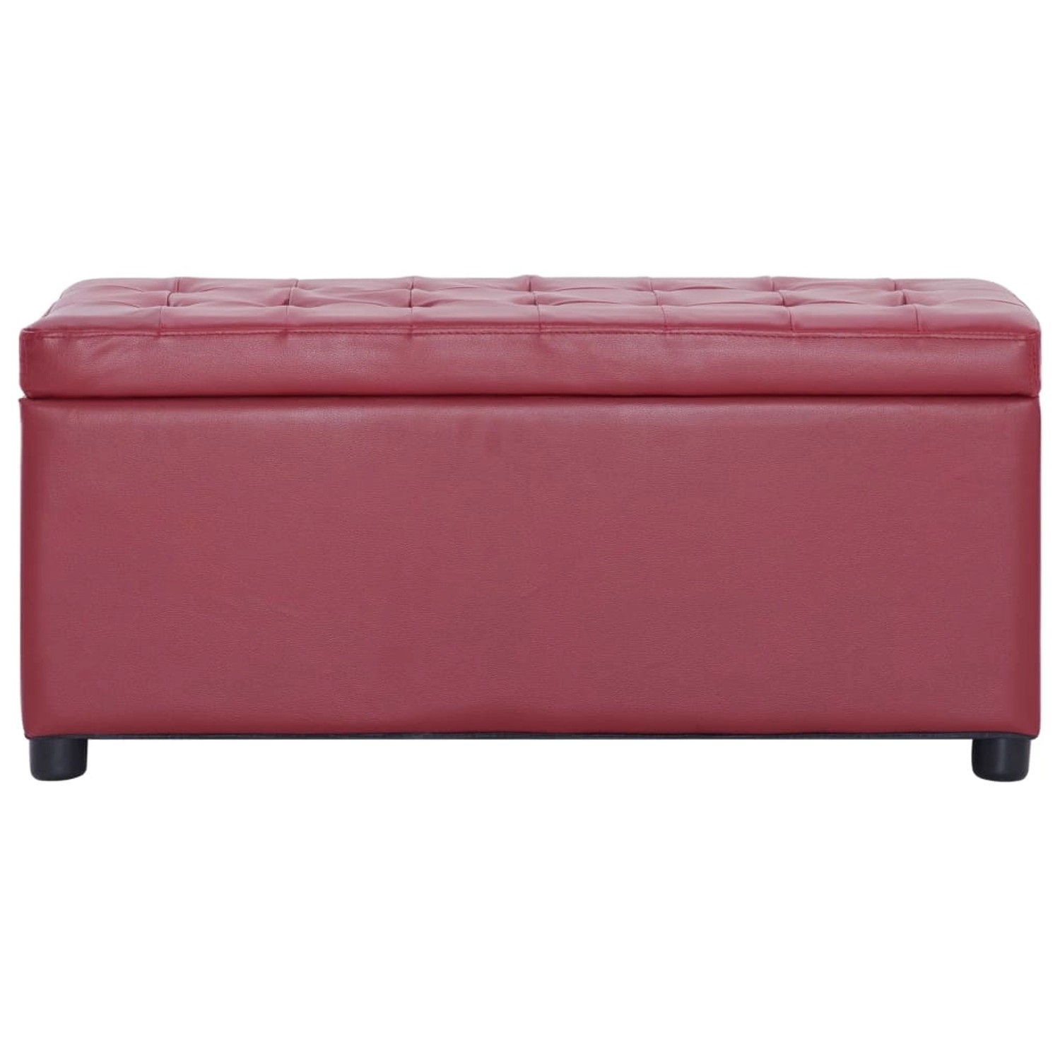 vidaXL Ottoman mit Stauraum 87,5 cm Weinrot Kunstleder