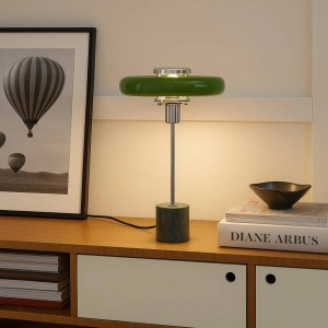 Lindby Tischlampe Branford 10041889 Retro Vintage Antik in Grün aus Metall 1-flammig E14 Wohnzimmerleuchte