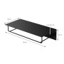 ML-Design Wandgarderobe, 2er Set, schwarz, mit Hakenleiste und Kleiderstange, 60x30x15cm.