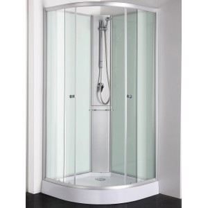 Sanotechnik Komplettduschkabine Rio mit Kopf- und Handbrause, 90x90x203cm.