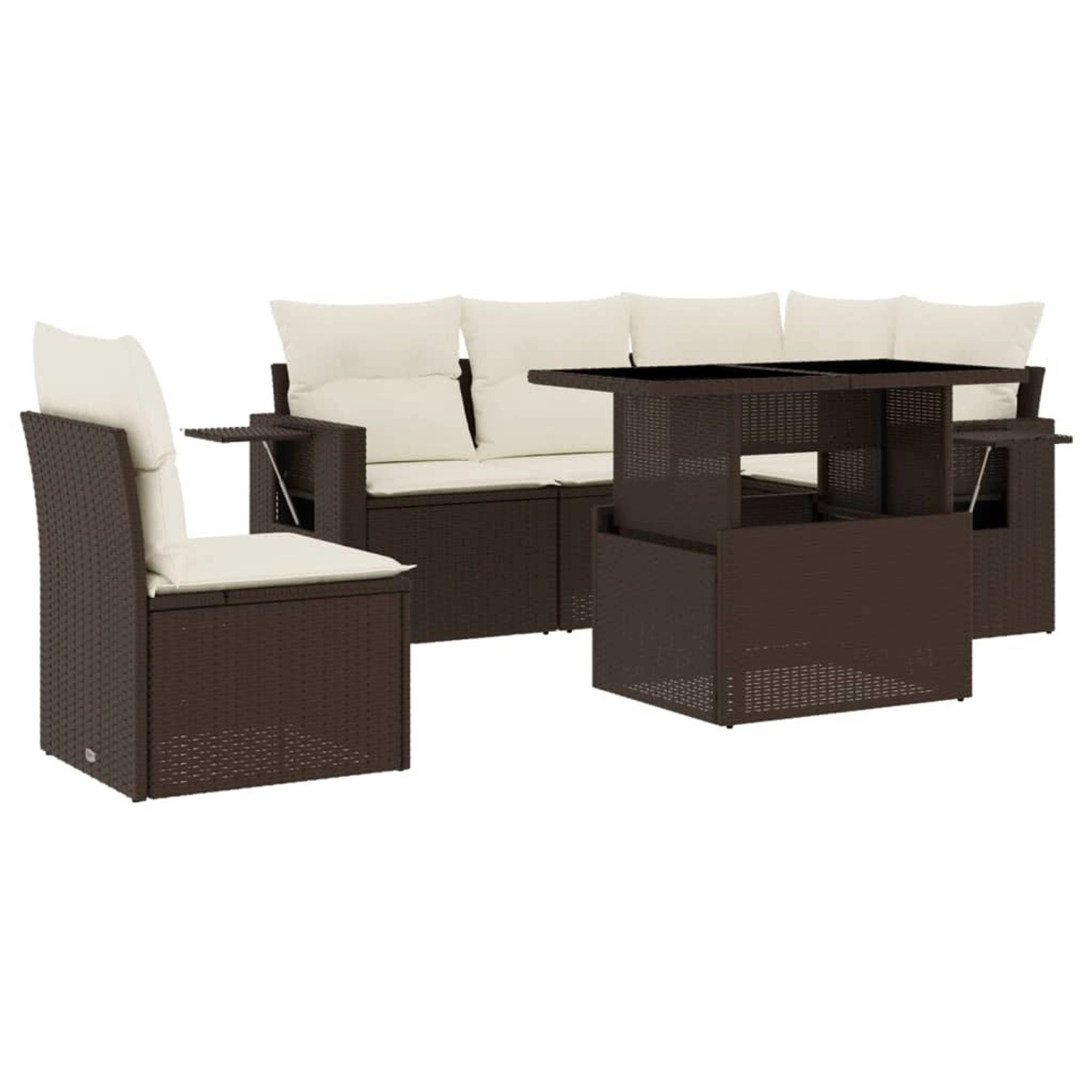 vidaXL 6-Tlg Garten-Sofagarnitur mit Kissen Braun Poly Rattan 3267913 günstig online kaufen