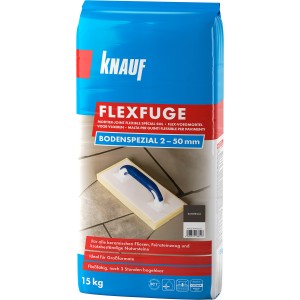 Knauf Flexfuge Bodenspezial Dunkelbraun 15kg Sack, Fugenmasse für Bodenfliesen.