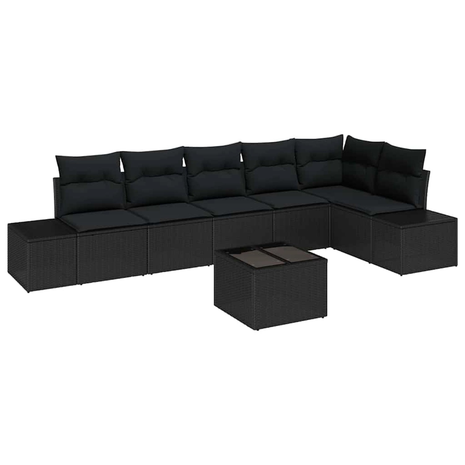 vidaXL 7-Teiliges Gartensofa-Set mit Kissen in Beige aus Poly Rattan 334709 günstig online kaufen