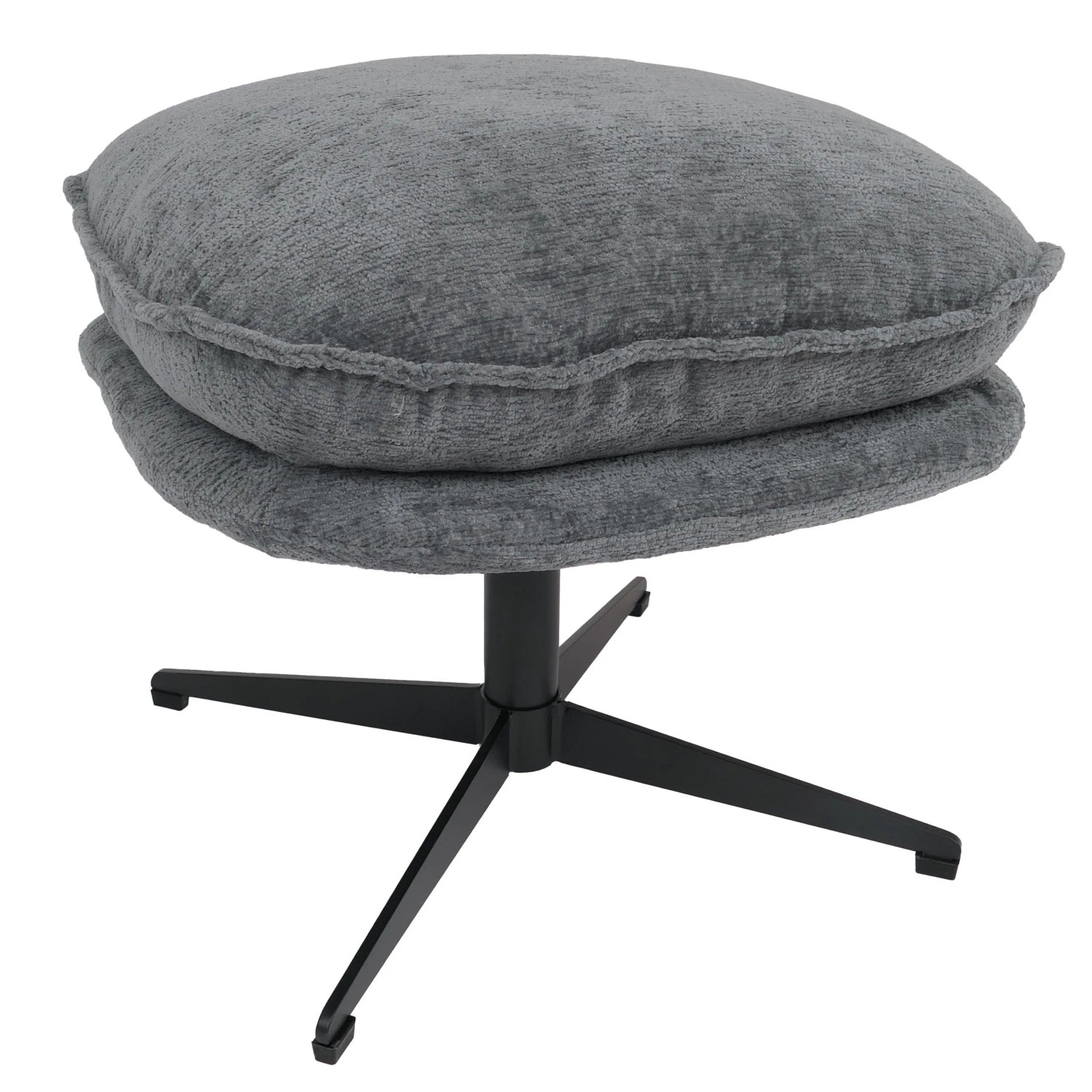 MCW Hocker mit Polster P32 Stoff/Textil Chenille Grau