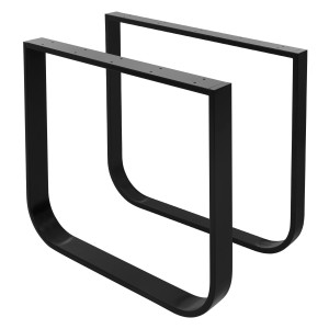 2er Set ML-Design Tischbeine, O-Form, 80x72 cm, Stahl, schwarz, für Esstisch oder DIY-Tisch.