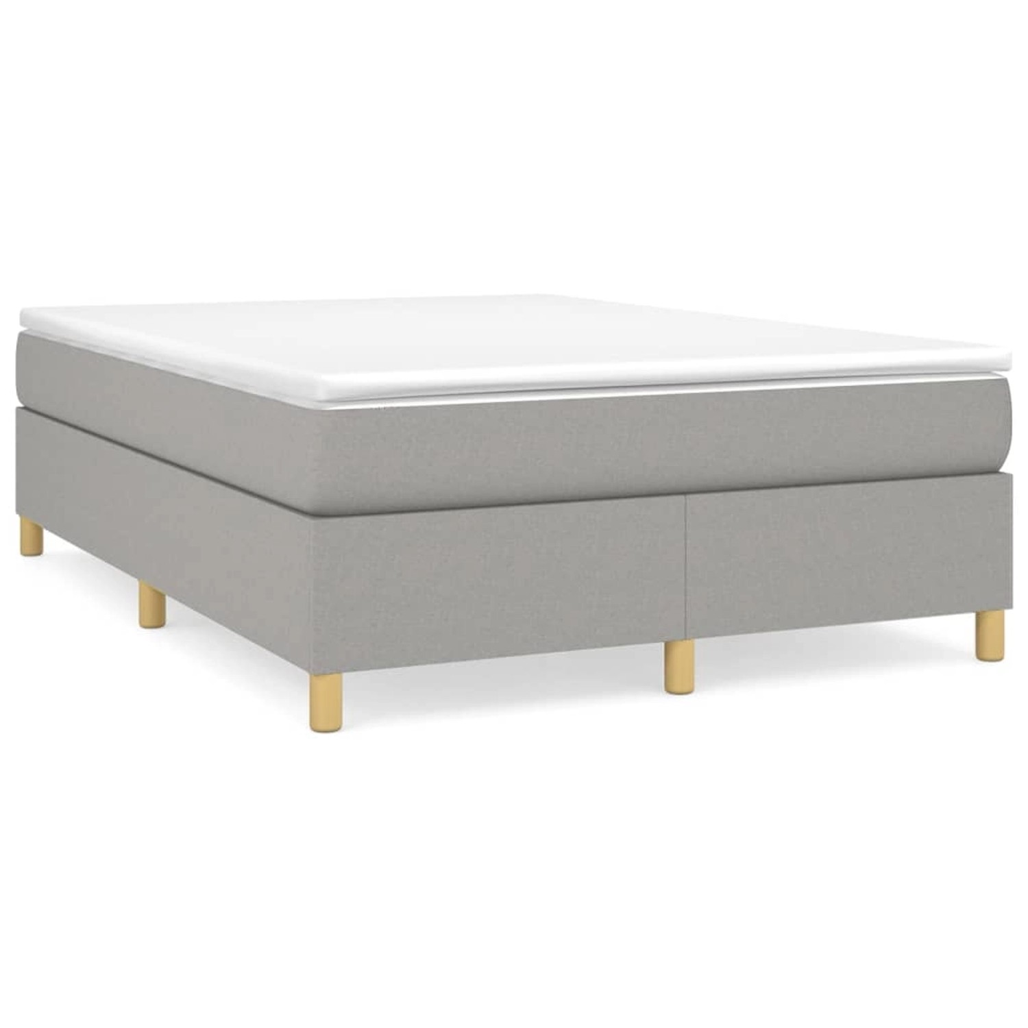 vidaXL Boxspringbett mit Matratze Hellgrau 140x190 cm Stoff1397260