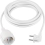 Weißes Schutzkontakt-Verlängerungskabel mit 1-fach Steckdose und USB-C Anschluss.