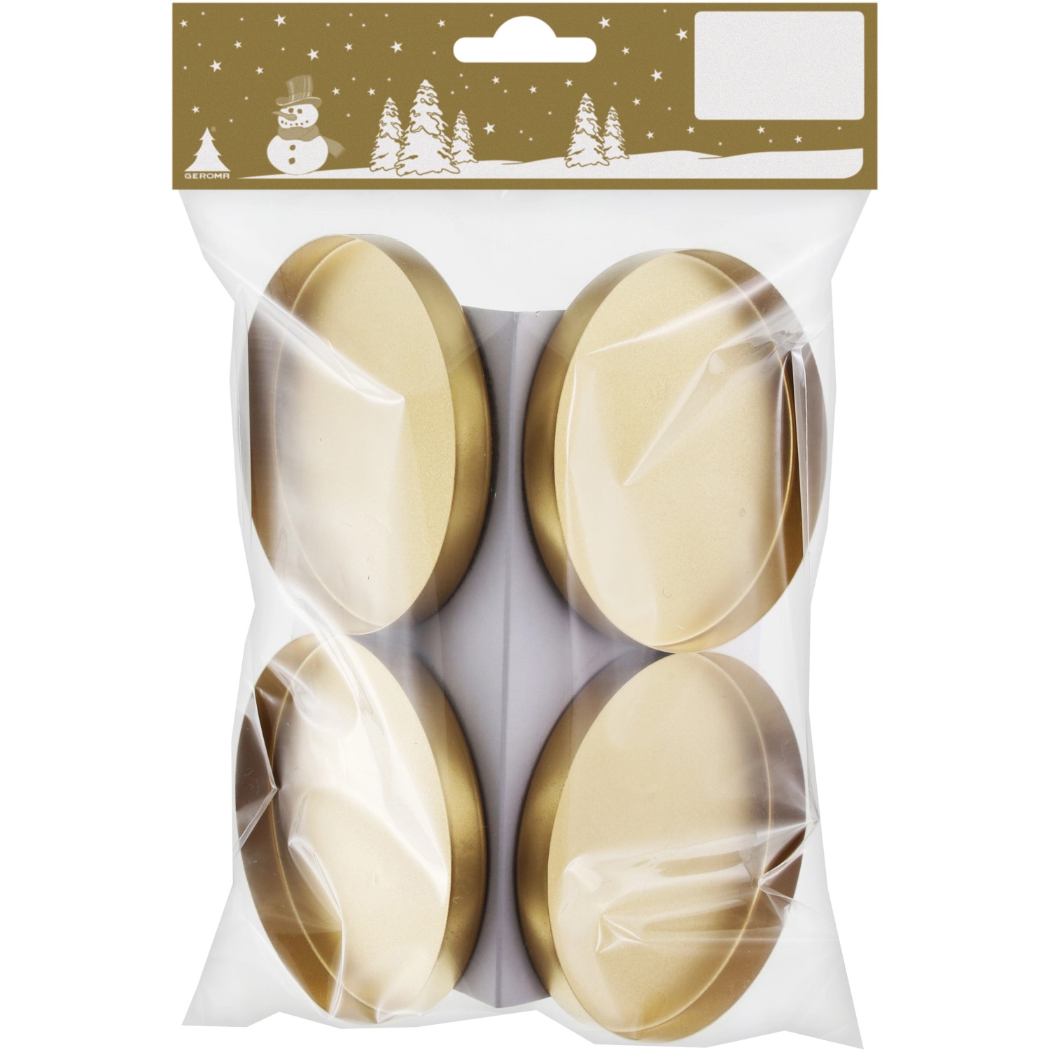 Weihnachtlicher Teelichthalter aus Metall 4 St. Gold matt Ø 7,5 cm günstig online kaufen