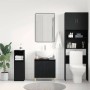 vidaXL Waschbeckenschrank in Schwarz Eichen-Optik, 58x33x60 cm. Unterschrank fürs Bad.
