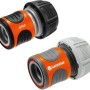 Gardena Schlauchverbinder-Satz, 19 mm (3/4 Zoll), mit Wasserstop für Schlauch und Hahn.