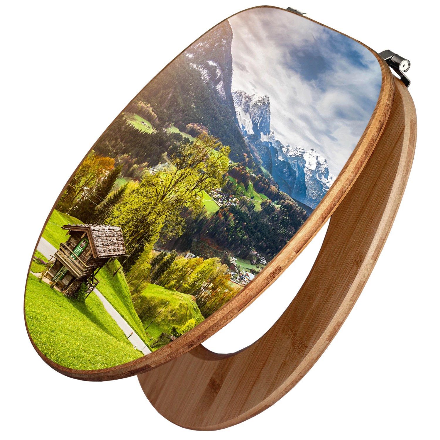 Banjado Design WC Sitz Bambus Toilettendeckel Toilettensitz Bambus Holz Klo günstig online kaufen