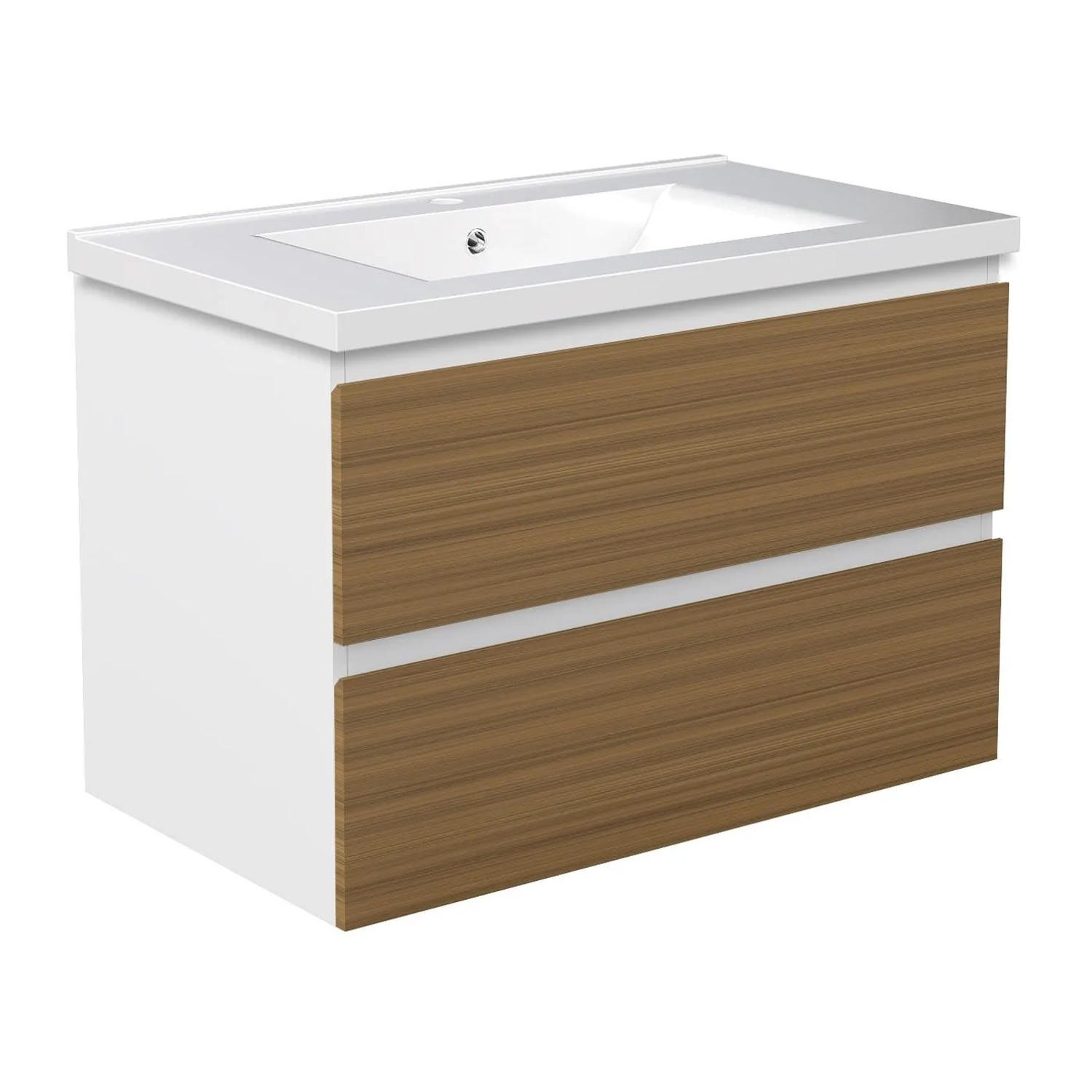 Duschspa Einzelwaschtisch MIRA 80 cm Keramik Waschbecken mit Unterschrank Softclose