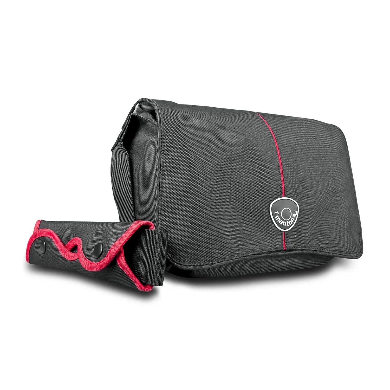 Mantona Cool Bag Kameratasche Schwarz/Rot Fototasche Kamera Umhängetasche