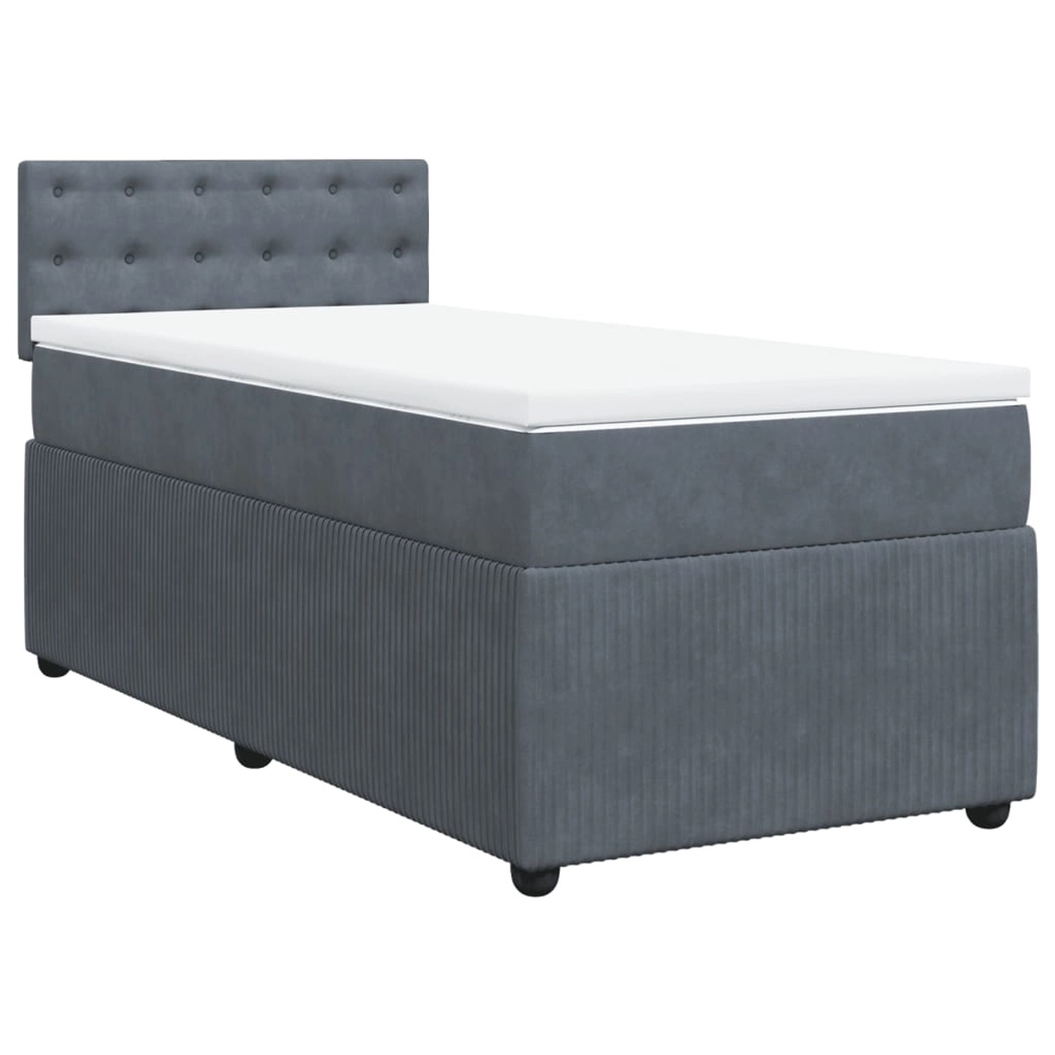 vidaXL Bettgestell Boxspringbett mit Matratze Dunkelgrau 90x200 cm Samt Bet günstig online kaufen