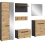 Inn.Furn Garderobe Set 6-teilig Eiche Grau 255 cm mit Soft-Close Cooper