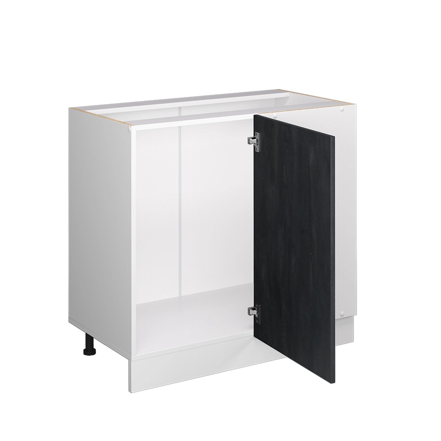 Vicco Eckunterschrank R-Line Küchen Eckschrank Schwarz Beton/Weiß 86 cm AP günstig online kaufen