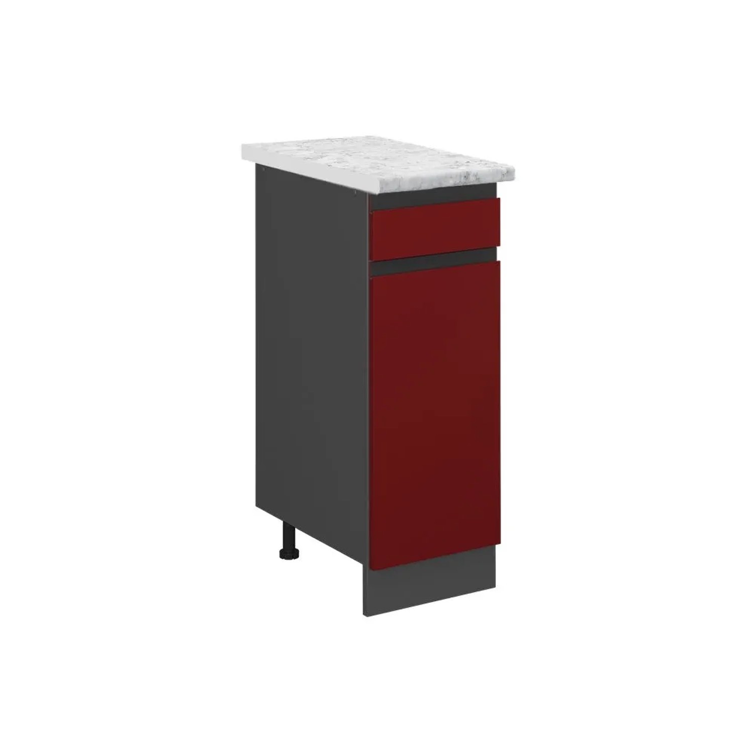 Vicco Küchenunterschrank R-Line Schubladenschrank für die Küche Rot 30 cm J-Shape AP Marmor