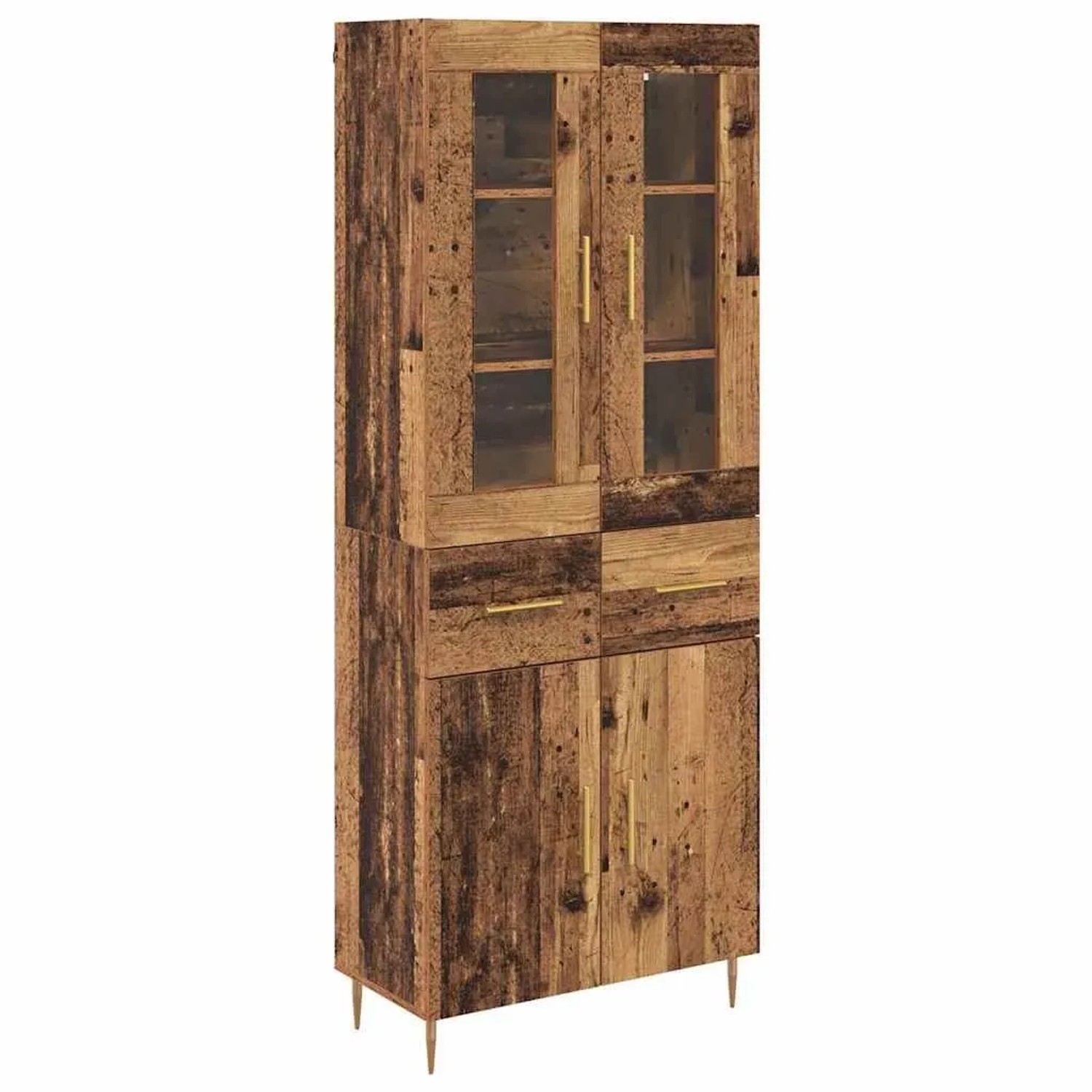 vidaXL Highboard mit Schubladen 2-Tlg Altholz Holzwerkstoff 3415826