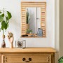 Relaxdays Badspiegel Walnussholz Natur Mit Ablage 70 cm x 50 cm x 12 cm 2,7 kg_5