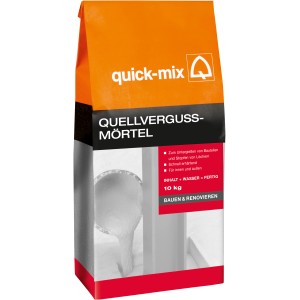 Quick-Mix Quellvergussmörtel, 10 kg Sack. Trockenmörtel zum Vergießen und Ausbessern.