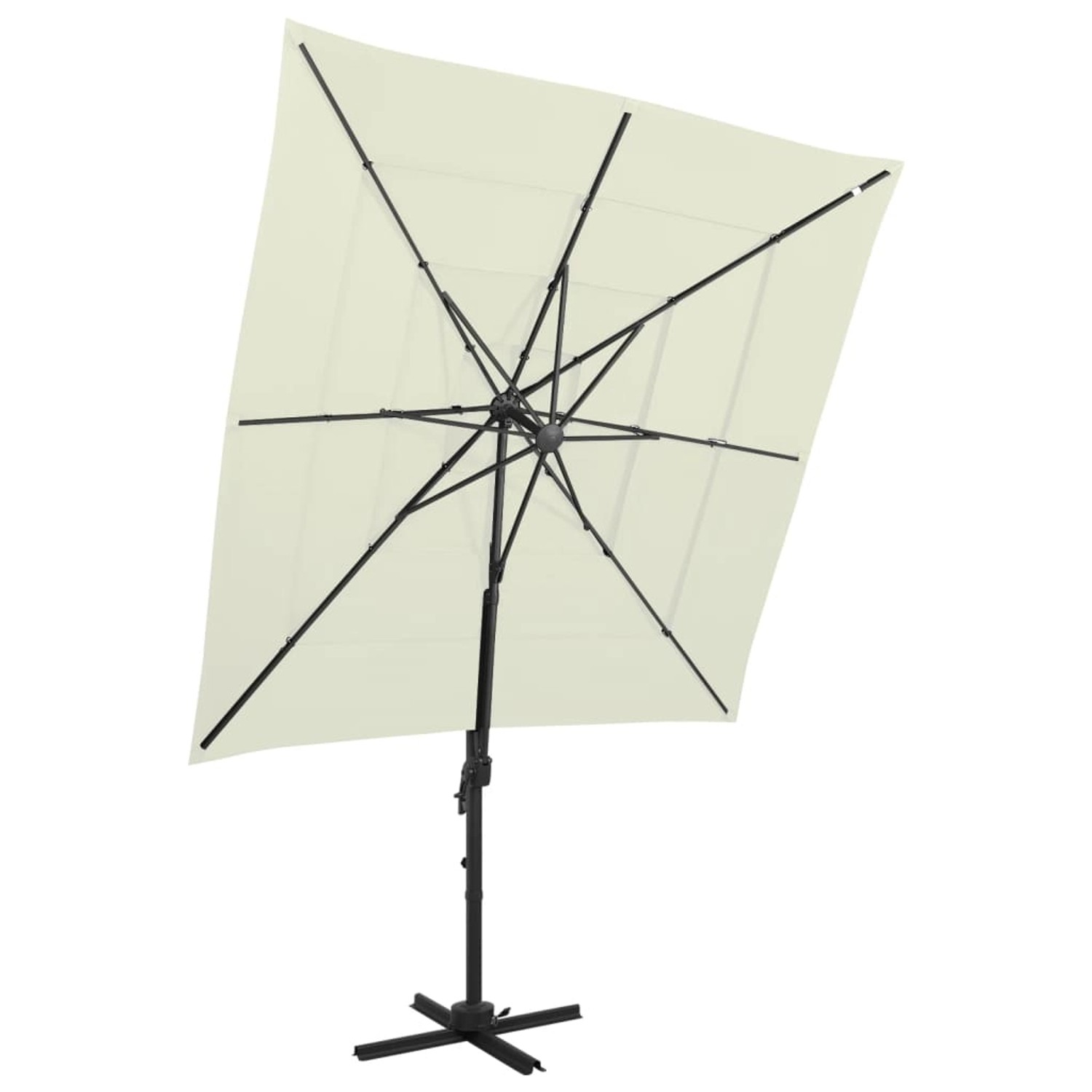 furnicato Sonnenschirm mit Aluminium-Mast 4-lagig Sandfarben 250x250 cm günstig online kaufen