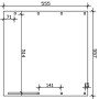 Skizze Skan Holz Carport Friesland Set, 557x555cm, Nussbaum, Maße und Pfostenpositionen.