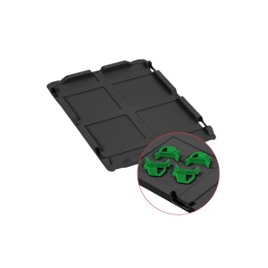 Schwarzer PROREGAL Auflagedeckel mit grünen Clips für Eurobox Nextgen, Aufbewahrungsbox.
