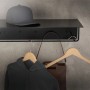 ML-Design Wandgarderobe 2er Set mit Hakenleiste, Kleiderstange, Ablage, Schwarz