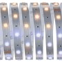 Flexibler Paulmann MaxLED 250 LED-Streifen, 5 m, Tunable White, silberfarben, mit warmweißen und tageslichtweißen LEDs.