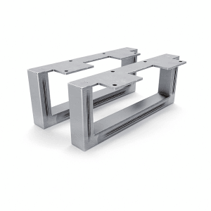 HEVVA Möbelfüße GRAZ 10 cm Hoch 25 cm Tief 2er Set Rohstahl-Klarlack