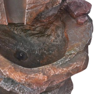 Detailaufnahme: VidaXL Zimmerbrunnen mit LED-Licht, Polyresin, naturnahe Felsoptik.
