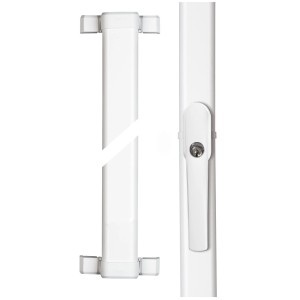 Abus Fenster-Stangenschloss FOS550 in Weiß, zur Sicherung von Fenstern und Türen.
