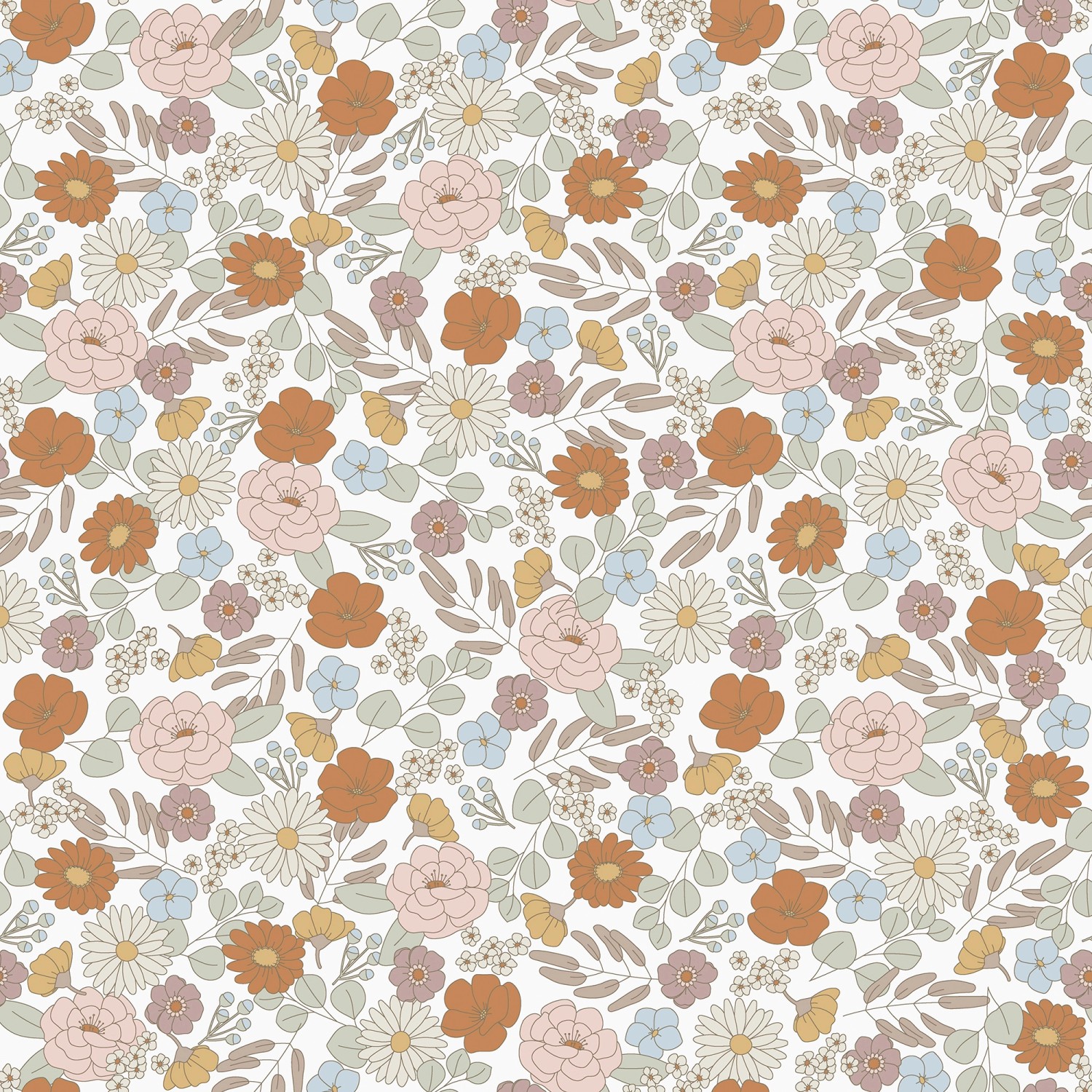 Little Dutch Vliestapete Vintage Little Flowers Rosa-Orange FSC® günstig online kaufen