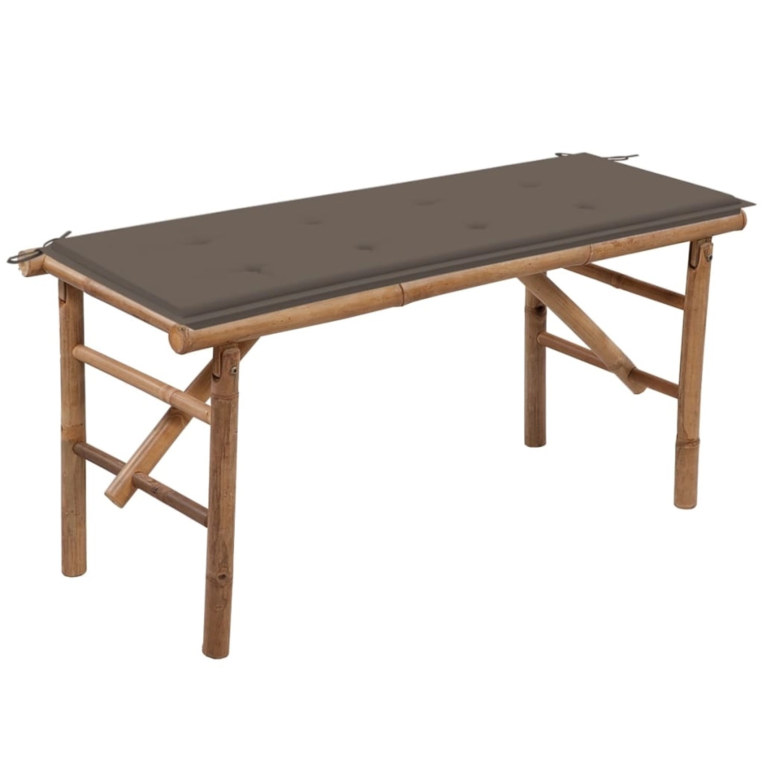 furnicato Klappbare Gartenbank mit Auflage 118 cm Bambus günstig online kaufen