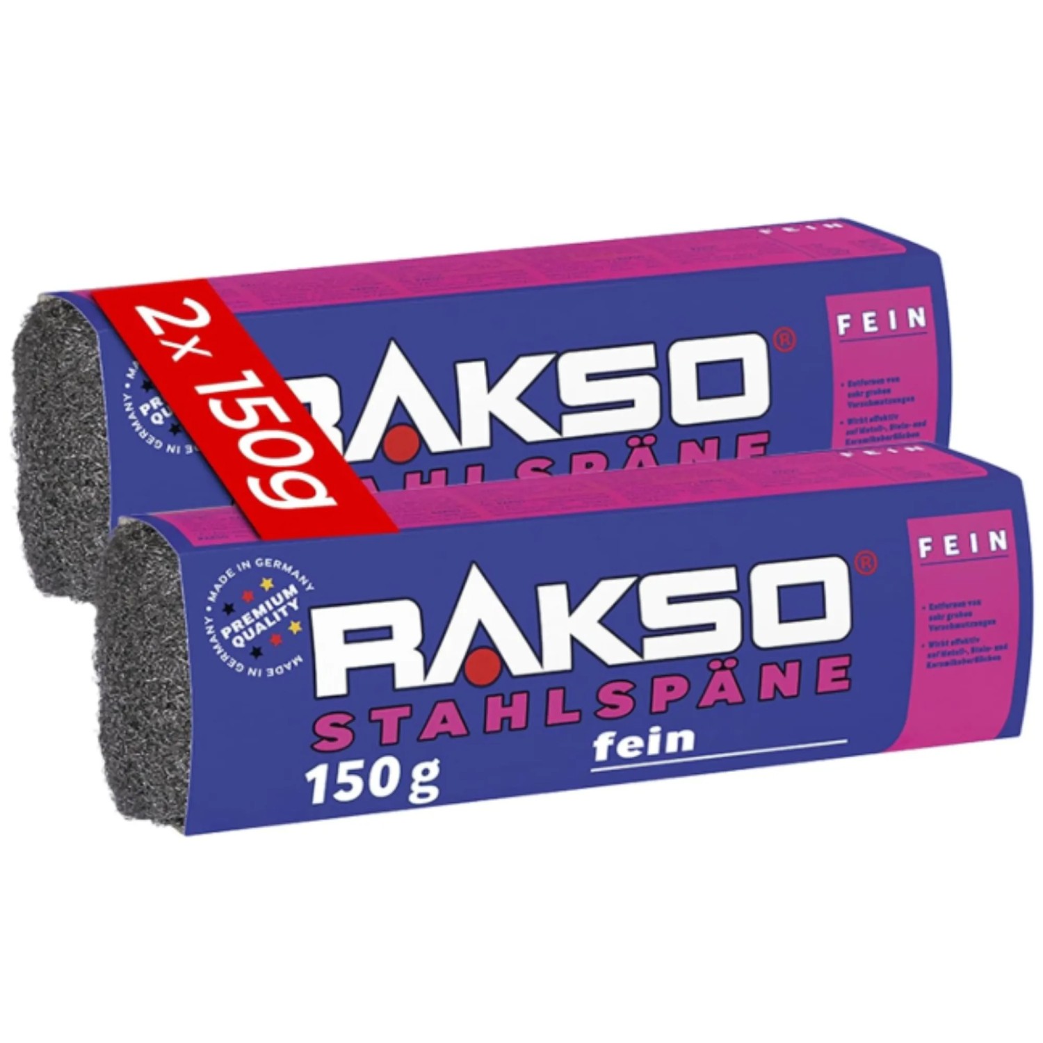 RAKSO Stahlspäne Banderole Sorte Fein 2 x 200g