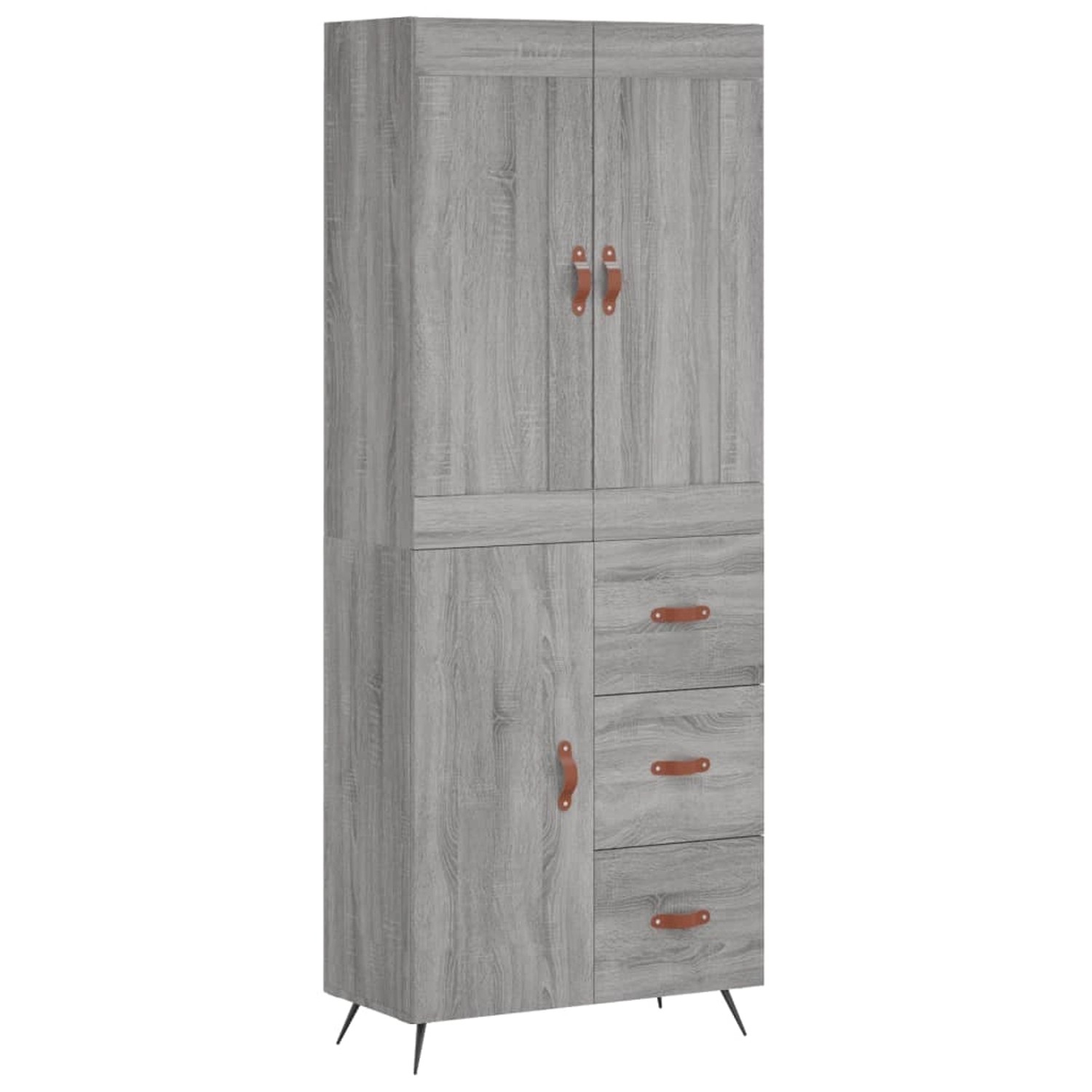 vidaXL Highboard Grau Sonoma 69,5x34x180 cm Holzwerkstoff 3199791 günstig online kaufen