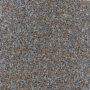 Terralith Metallic Steinteppich Wandbelag, Metallic Mix 205. Graue und metallisch-bronzefarbene Kiesel.